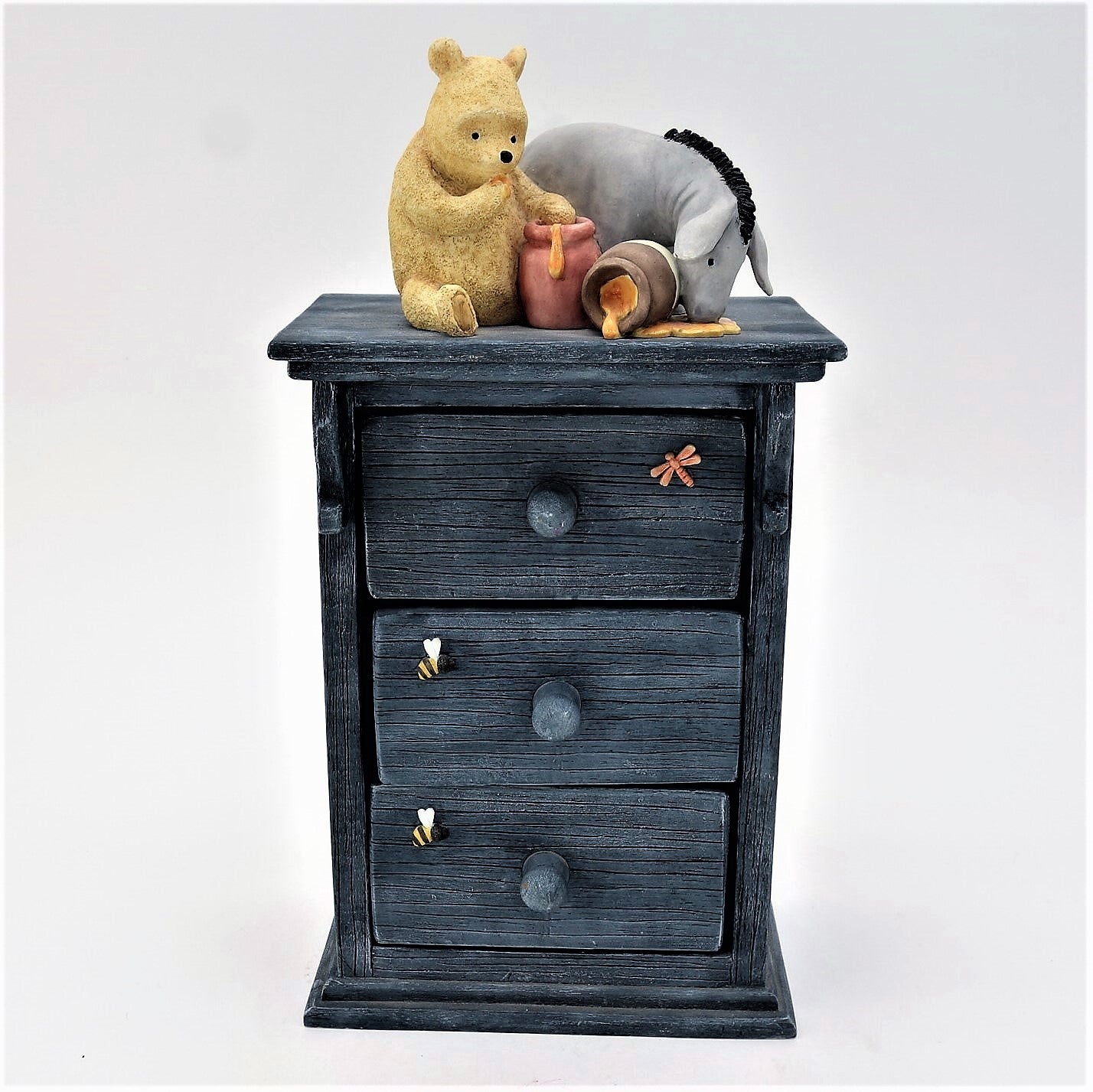 Winnie The Pooh And Eeyore Chest Of Drawers Honey Pots Trinket Box