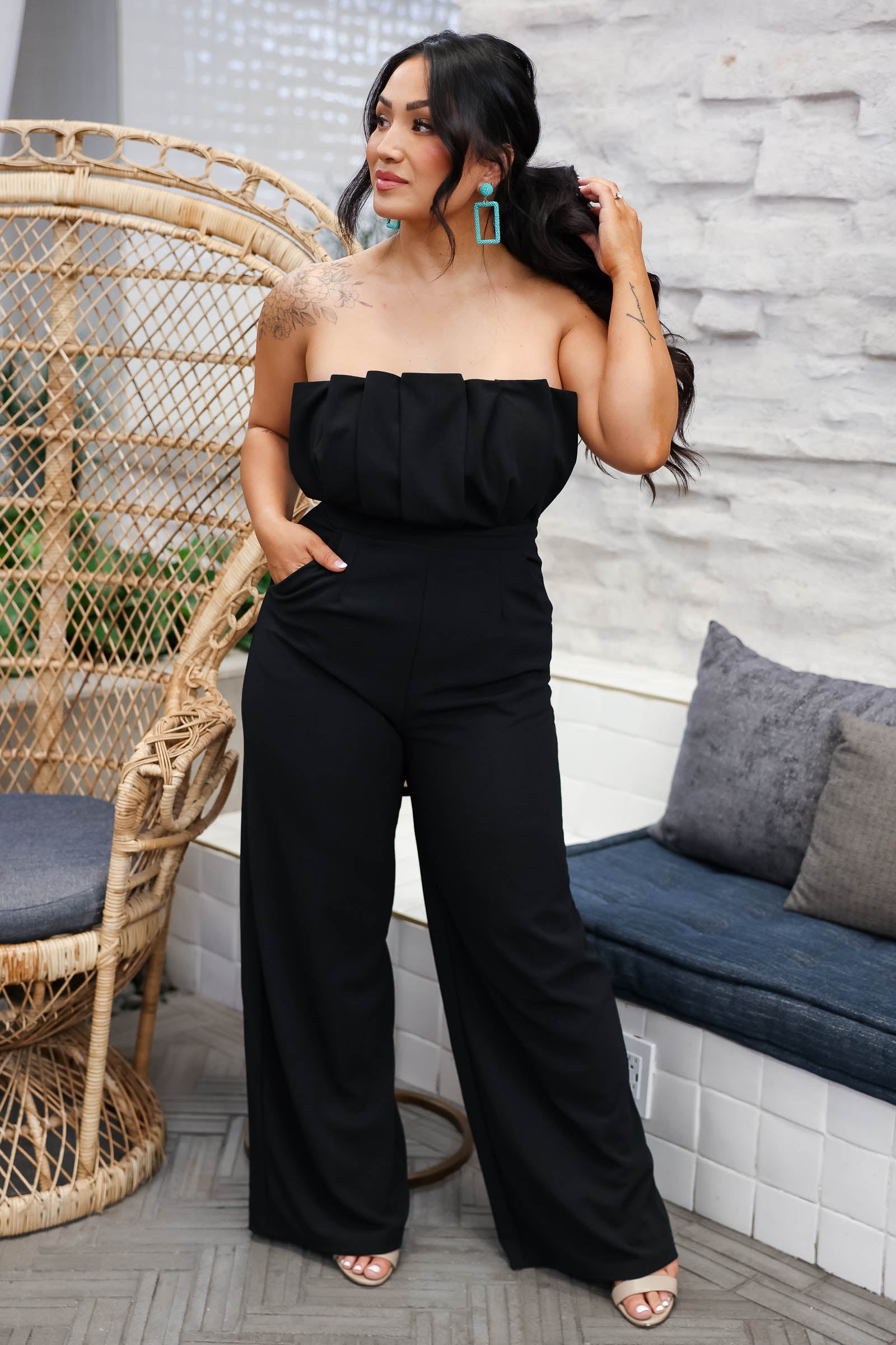 groep opladen barst Influence The Room Strapless Jumpsuit - Black - Closet Candy Boutique