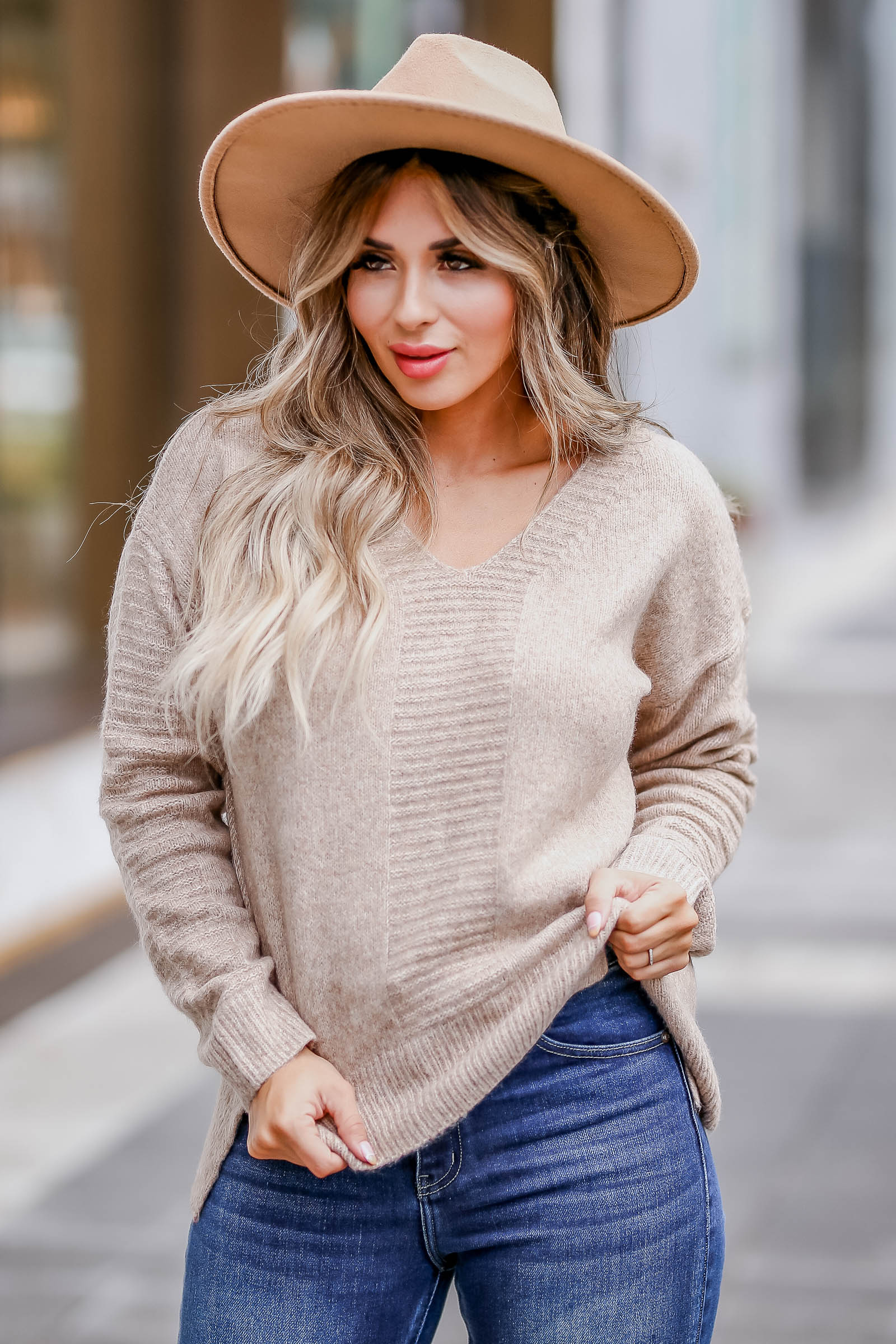 Hard to Get Pullover Sweater - Oatmeal