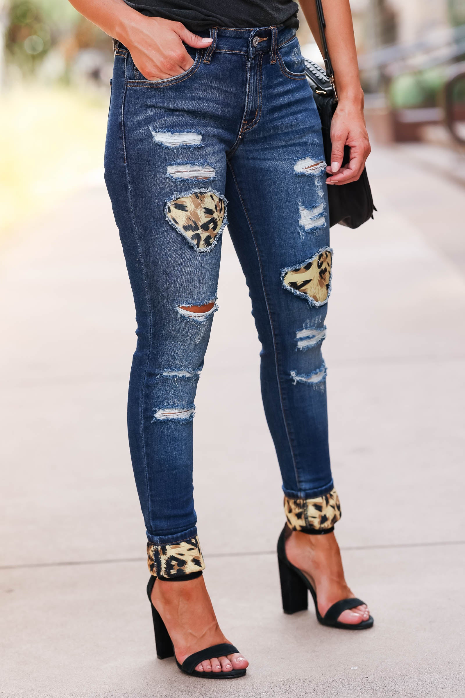 leopard print kancan jeans