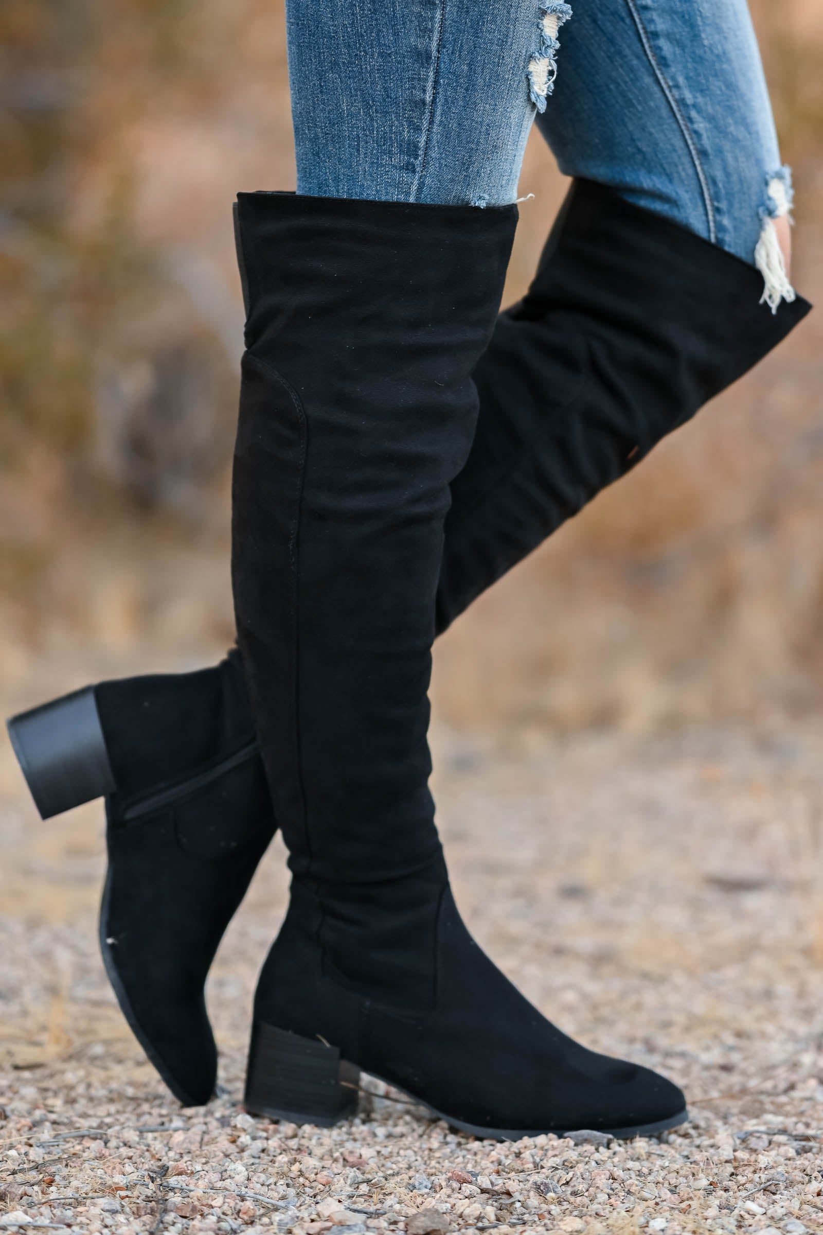 slim fit over knee boots