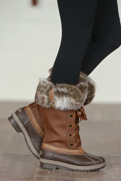 LONDON FOG Water Resistant Boots - Brown - Closet Candy Boutique