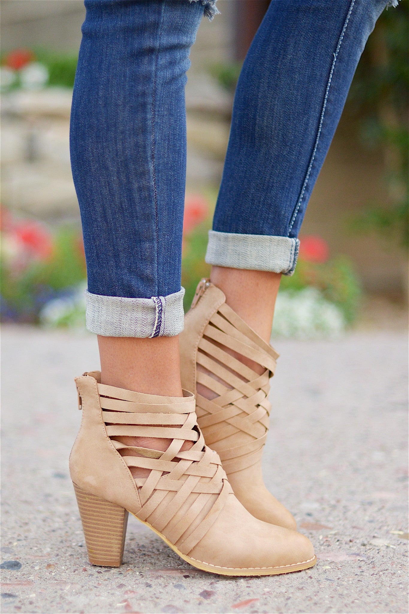 Across The Miles Booties - Beige - Closet Candy Boutique