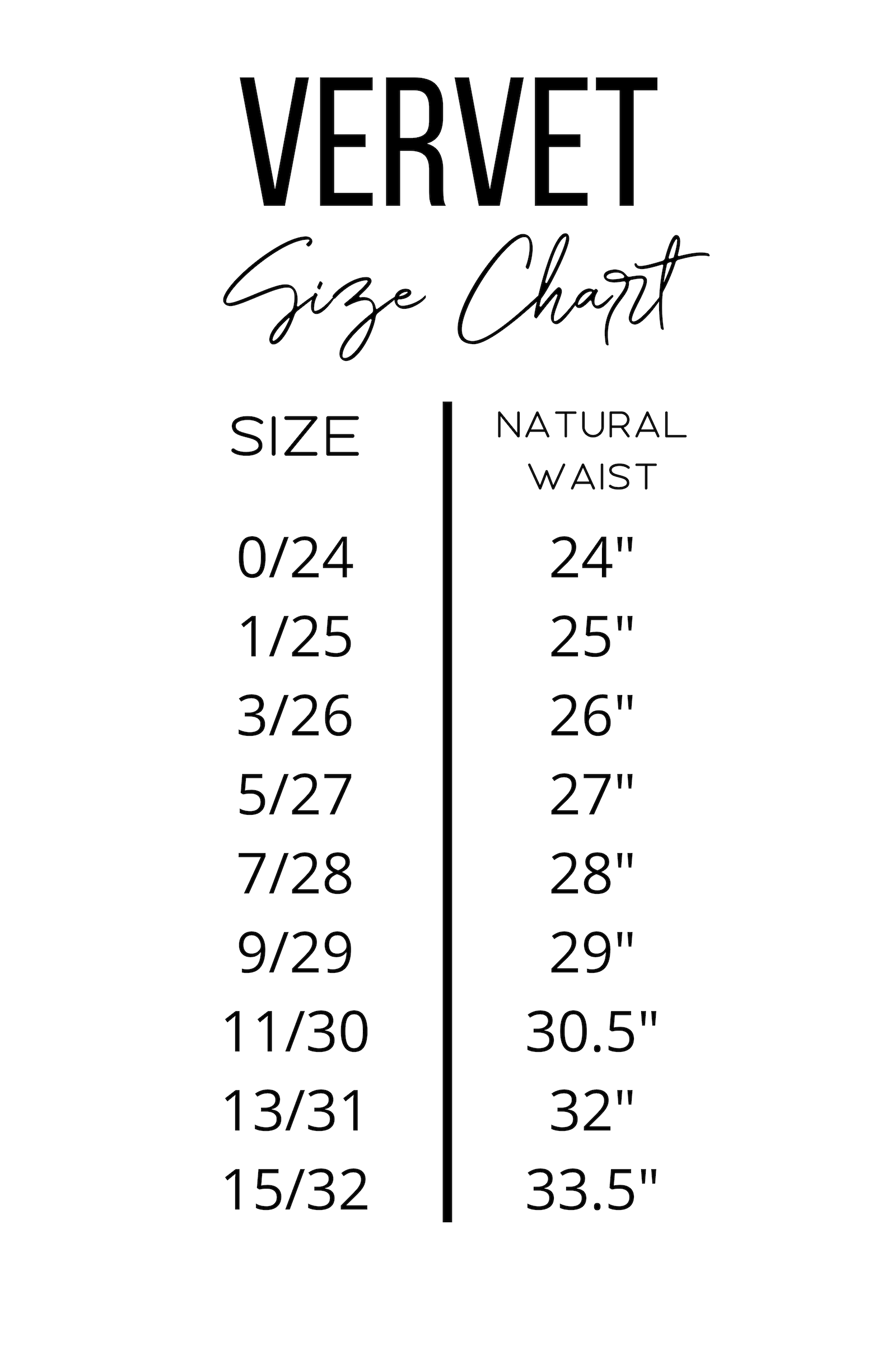 size 3 womens jeans measurements