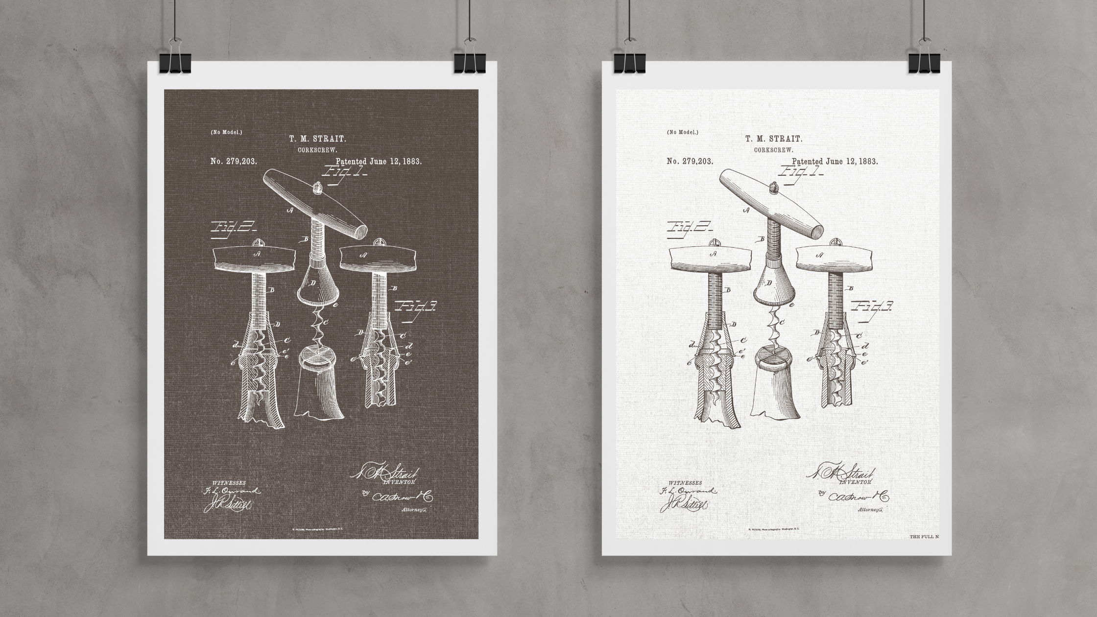1883 Corkscrew Patent Drawing