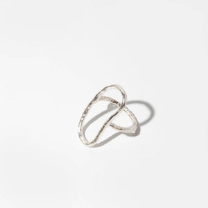 Sterling silver organic pool-shape ring designed by Tanja Cesh in Portland, Maine.