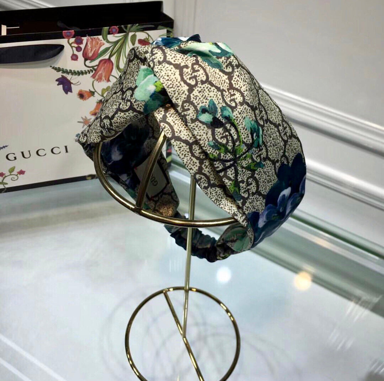 gucci floral silk headband