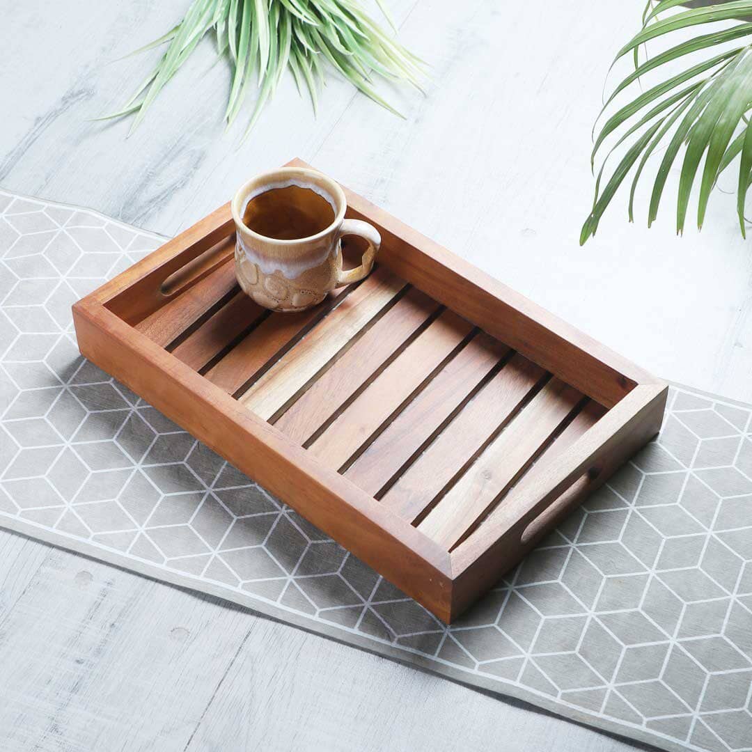 Buy Wooden In Acacia Serving Tray Online – Saraf Furniture