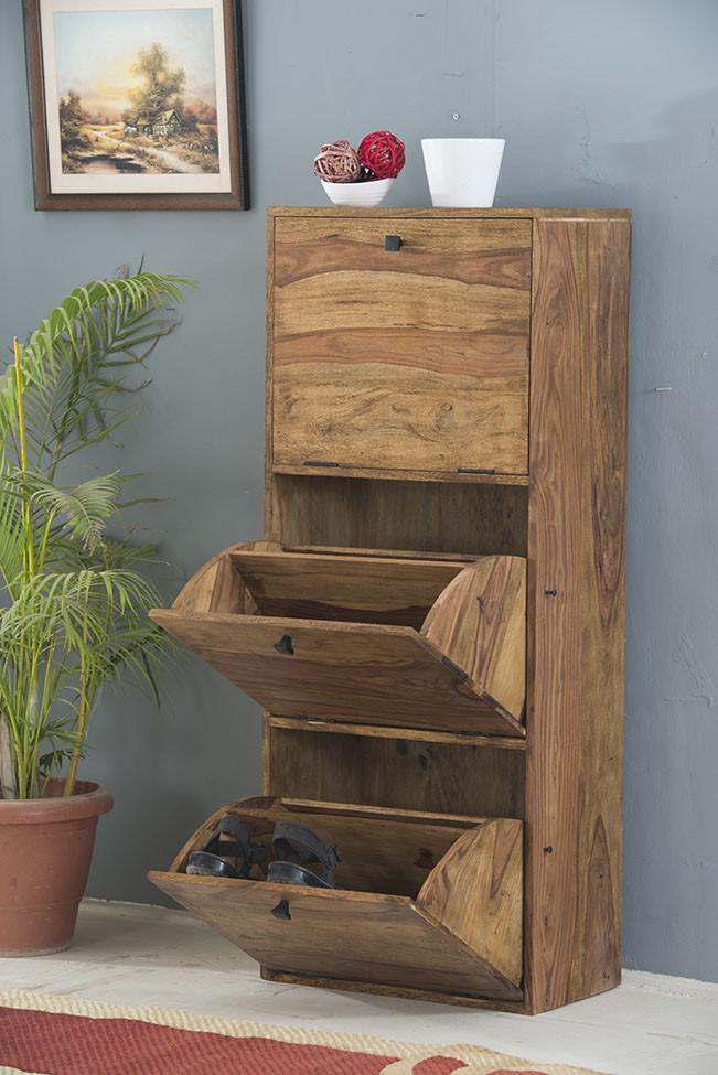 Buy Solid Wood Turner Shoe Rack Online 