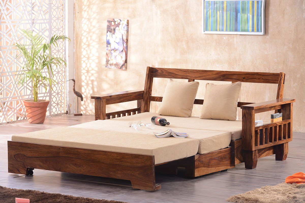 Buy Solid Wood Jodhpur Sofa Cum Bed Online In India Latest Sofa