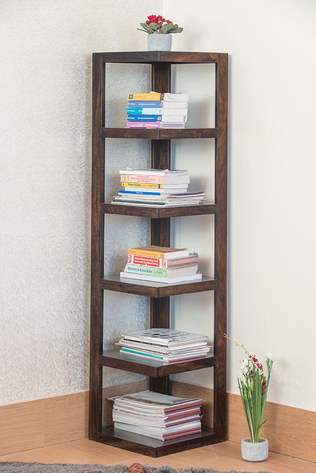 Buy Solid Wood Corner Bookcase Grand Online New Launches Bookcase 