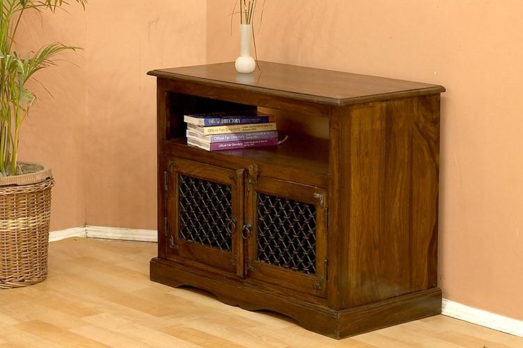 Solid Wood Jali Small Tv Cabinet Saraf Furniture