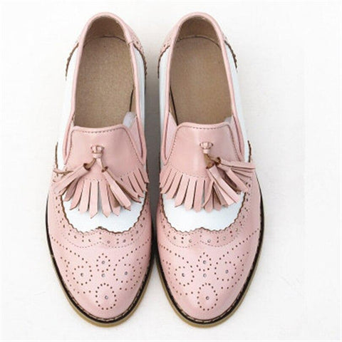 Chaussures roses poudrées pour la rentrée scolaire vintage