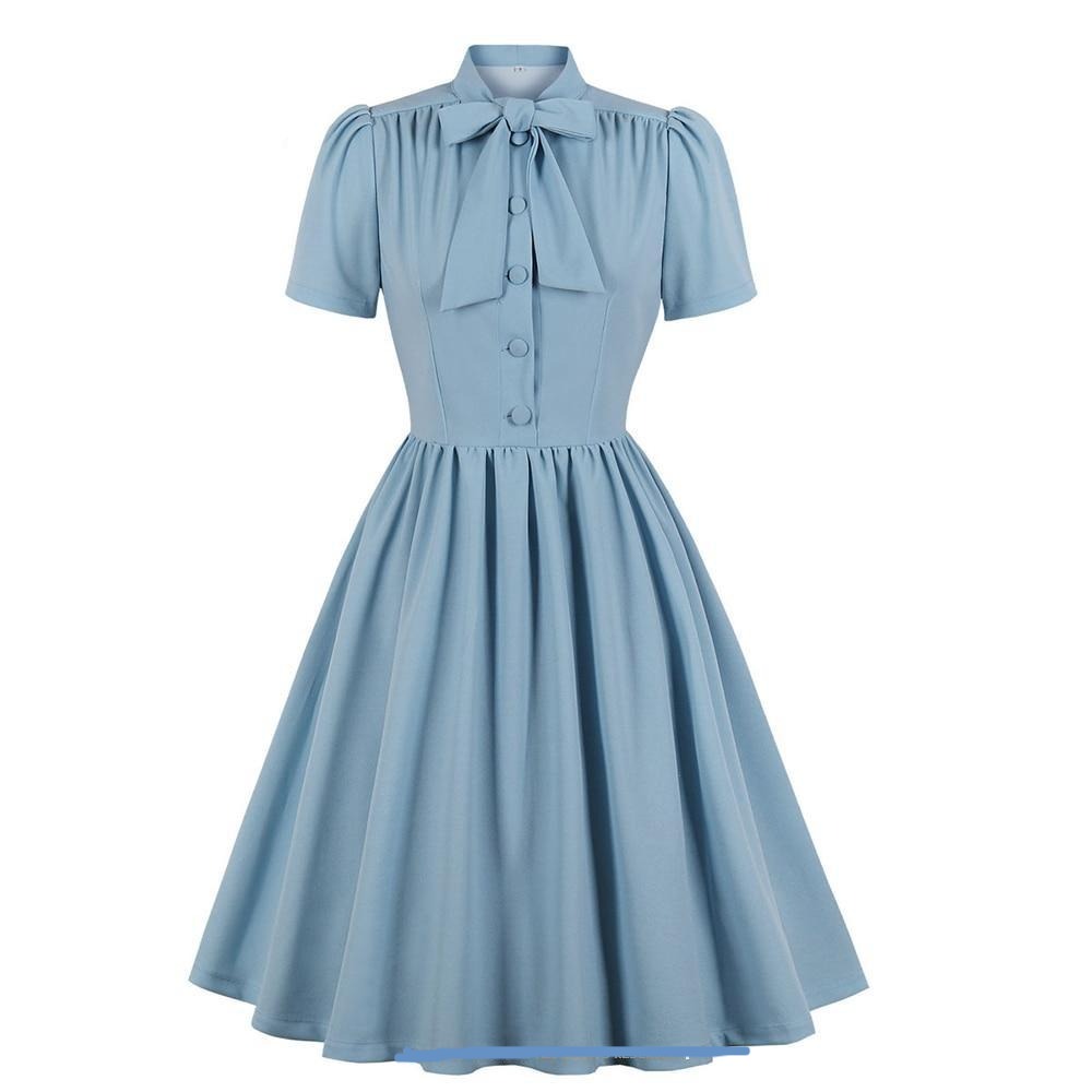 Robe chemise bleue vintage