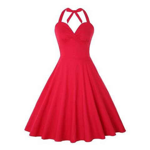 Robe vintage rouge sexy pin up années 40 50