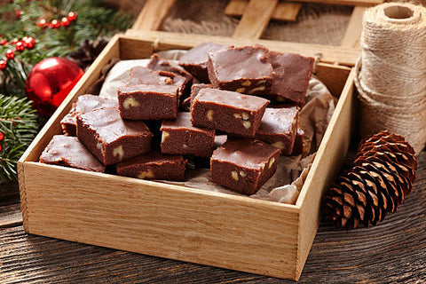 A box of chocolate fudge