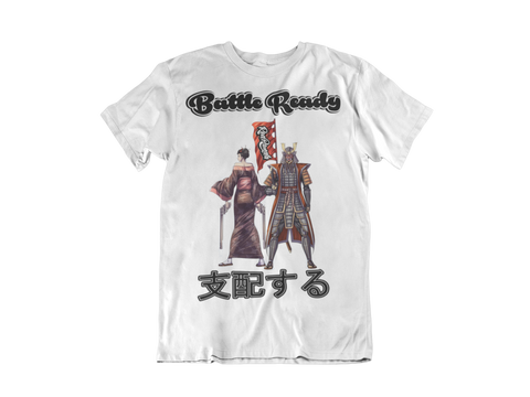 Apparel - Red Panda Battle Ready Unisex Samurai and Geisha Anime Tee.