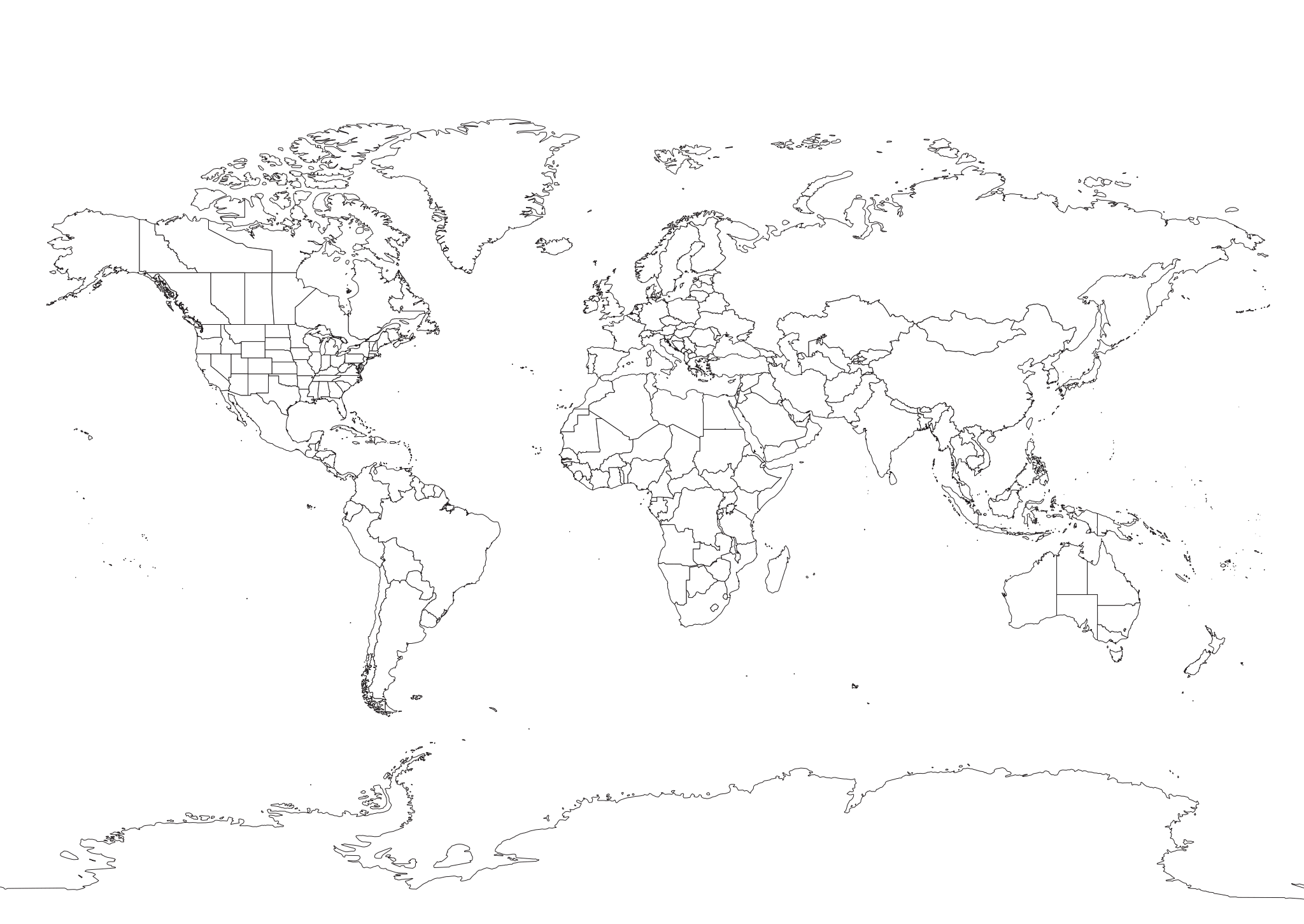 Carte du Monde à imprimer