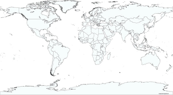 Carte du monde projection équirectangulaire de la Terre