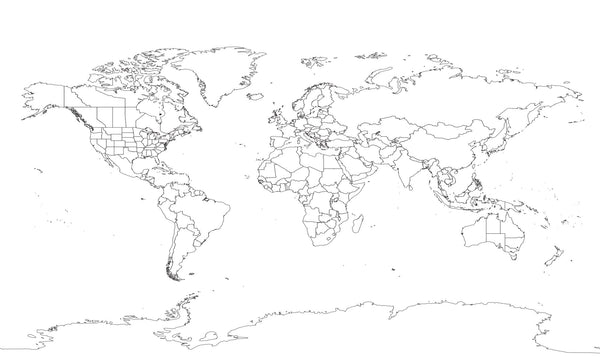 Carte du monde projection Miller