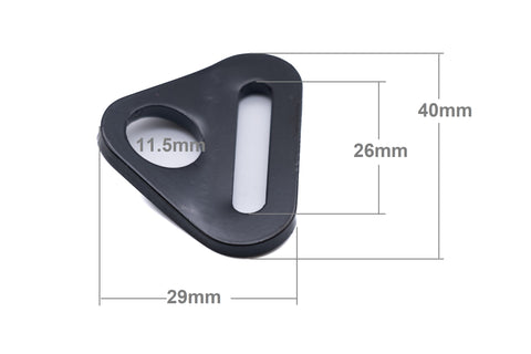 black stainless steel anchor plate cranked for harness webbing 25mm