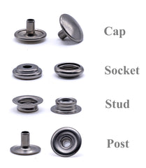 press snap fastener stainless steel 316 a4 marine grade cap socket post stud