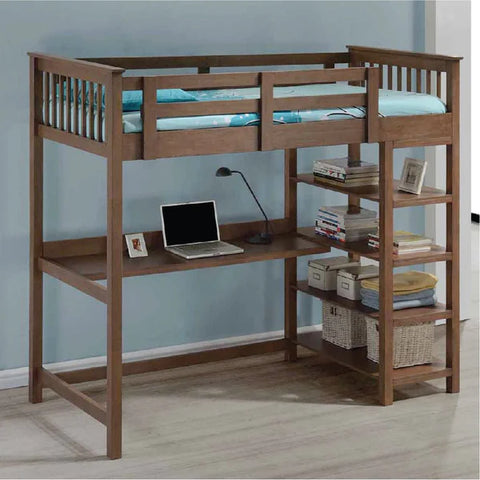 Americana Solid Wood Double Decker Study Loft Bunk Bed