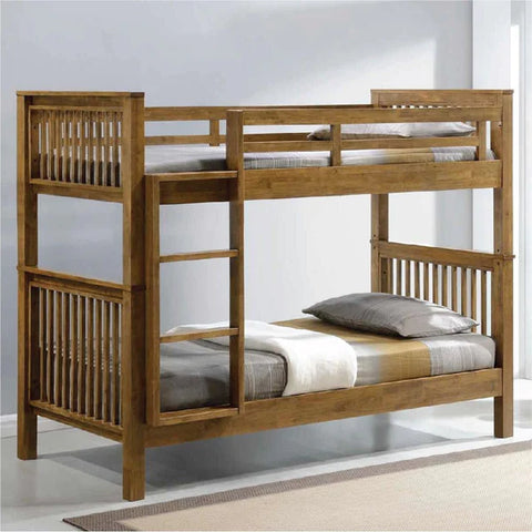 Family Bonding In Comfort - Americana Solid Wood Double Decker Super Single Bunk Bed With Pull Out Trundle Storage Option.