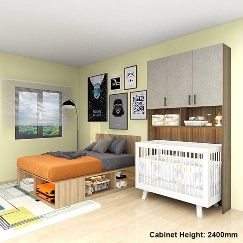 Baby Cot Convertible Companion Cabinets