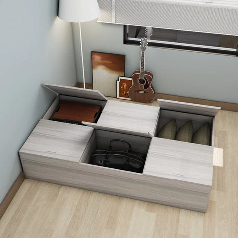 Custom Tatami Storage Bed Super Single Size with 6-Top Swing Doors