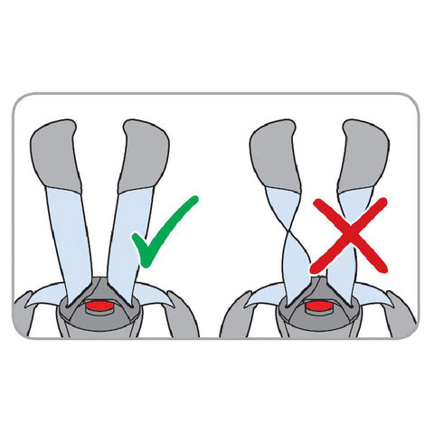 Car seat safety harness correct strap position