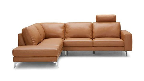 KUKA #5189B Top-Grain L-Shaped Leather Sofa with 1 Headrest (Color: M5658) - Picket&Rail