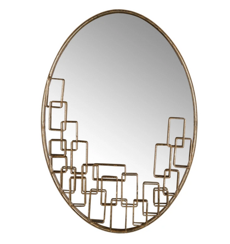 hollywood glam oval gold mirror