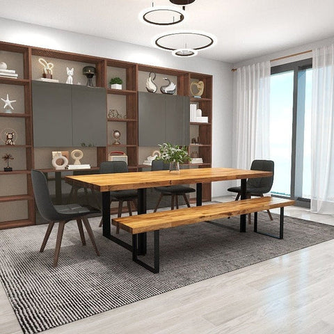 NORYA 2.4m Wood Dining Table in Solid European Dark Oak (CZTE02)