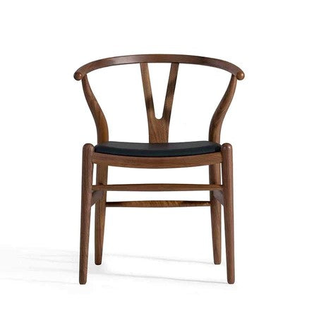 Sling Wooden Dining Chair - Solid American Ash Vegan Leather Seat (CH7251-BH)