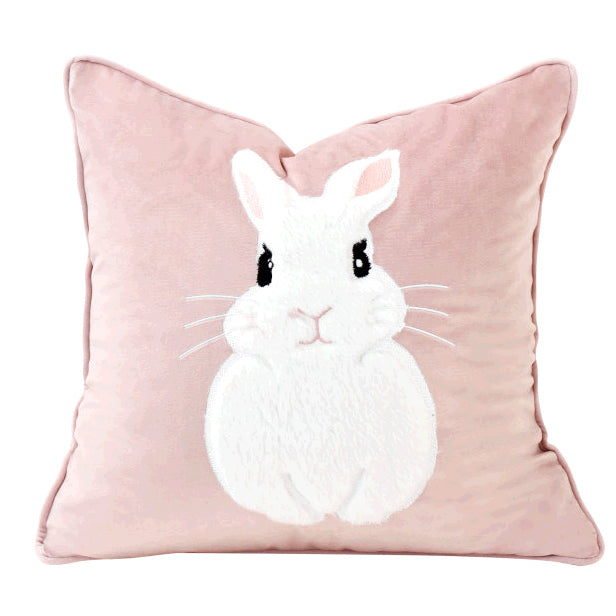 rabbit throw pillow