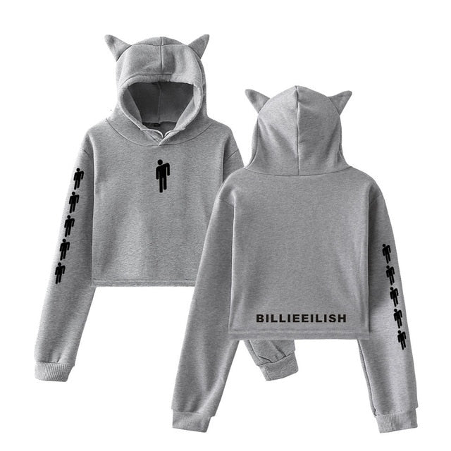 Billie Eilish Hoodie Women Sexy Cat Ear Sweatshirt Fashion Trend Cat C –  Faint Key