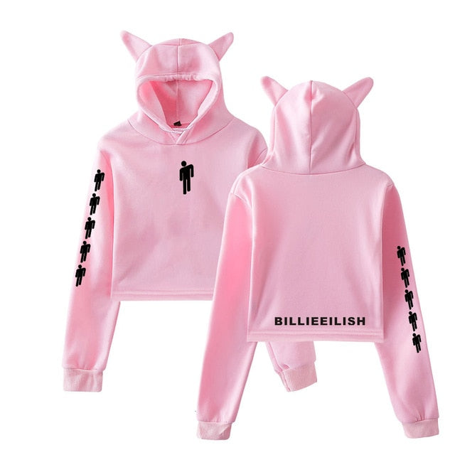 Billie Eilish Hoodie Women Sexy Cat Ear Sweatshirt Fashion Trend Cat C –  Faint Key