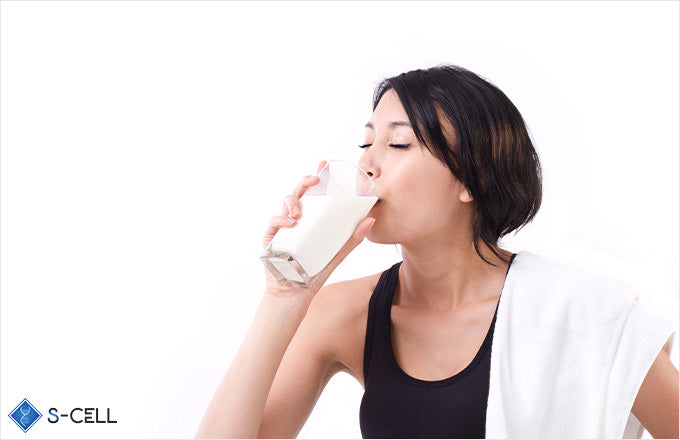 Woman drinking milk