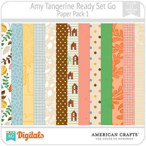 Amy Tangerine Ready, Set, Go Paper Pack #1