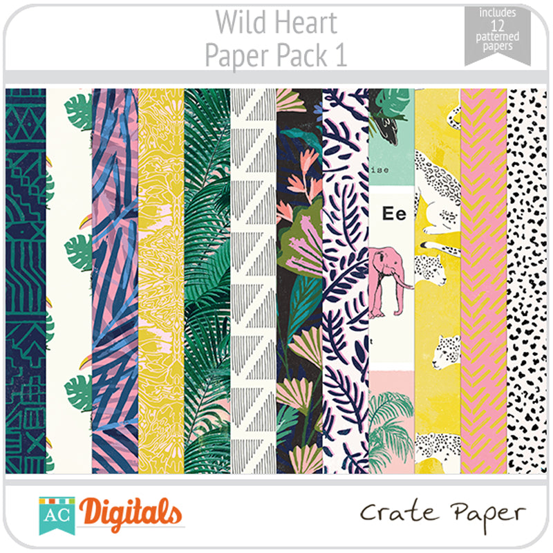 cocoa vanilla wild at heart paper collection