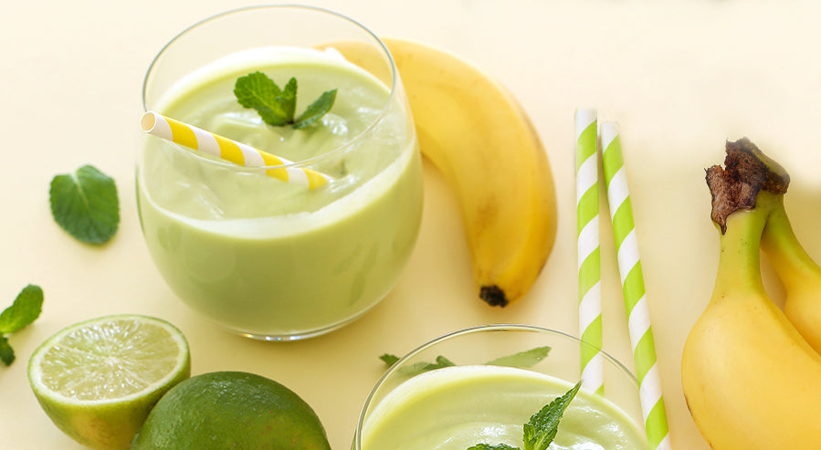 A Matcha Smoothie With Bananas