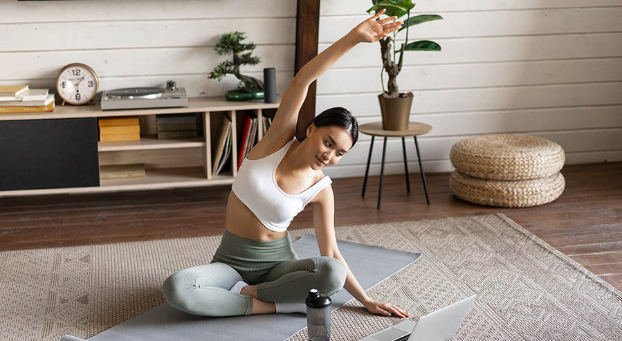 A Woman Performing a Yoga Exercise