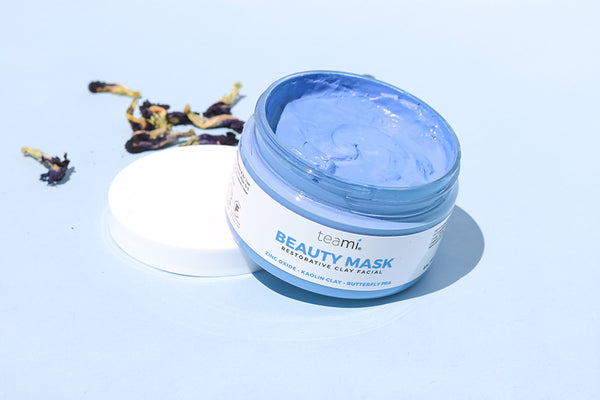 teami butterfly pea flower beauty clay mask facial