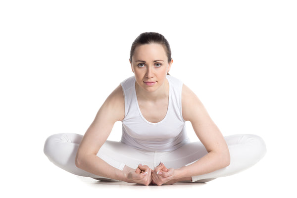 woman doing butterfly pose