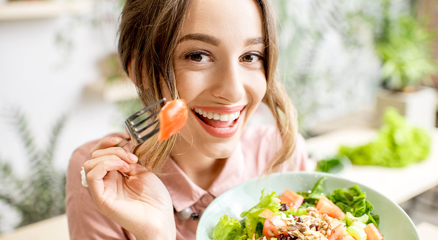 Woman Eating a Healthy Meal