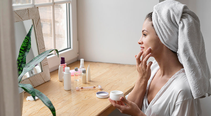 Woman Skincare Layering