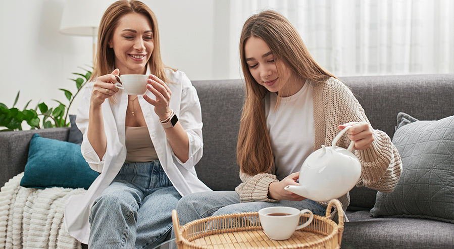 Women Enjoying Tea at Home