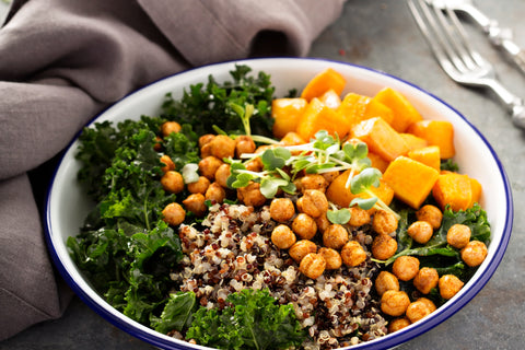 Butternut squash, kale and quinoa bowl