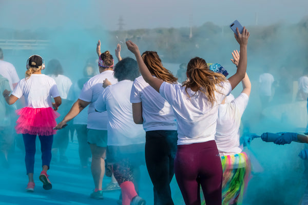 running a colorful 5k